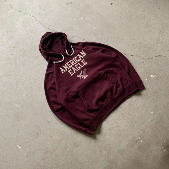 Vintage Burgundy American Eagle Hoodie - Picture 3 of 4